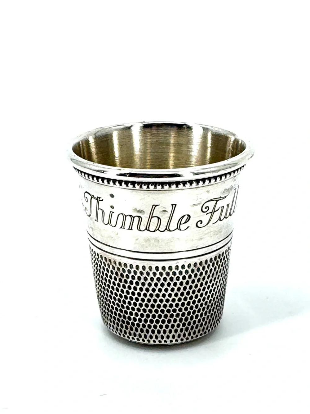 Antique Sterling Silver Thimble Jigger Shot Glass Only A Thimble Full